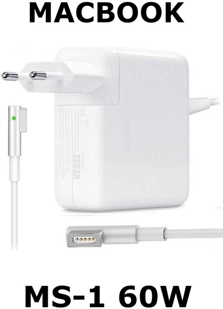 Eisenz- 60W Adapter - MS-1 - Magnetische Oplader - Compatibel met MagSafe 1 - Geschikt voor MacBook Pro - Wit - EZ2412