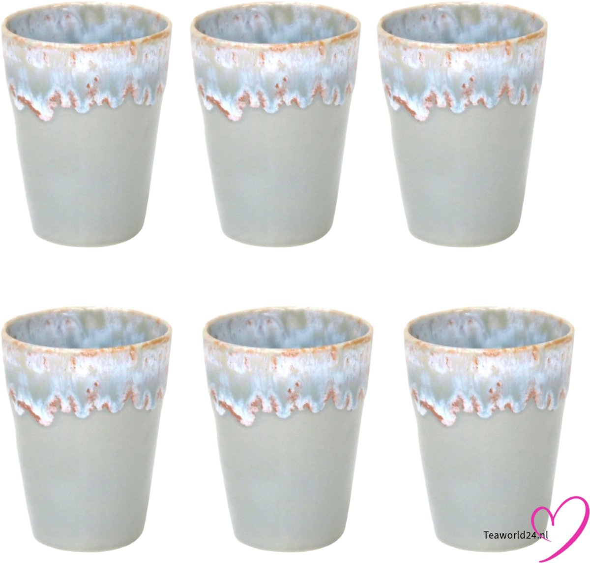 Costa Nova Kop Latte Macchiato 38cl - Grespresso - Aardewerk - Grijs - 9,5cmxH11cm - 6 stuks