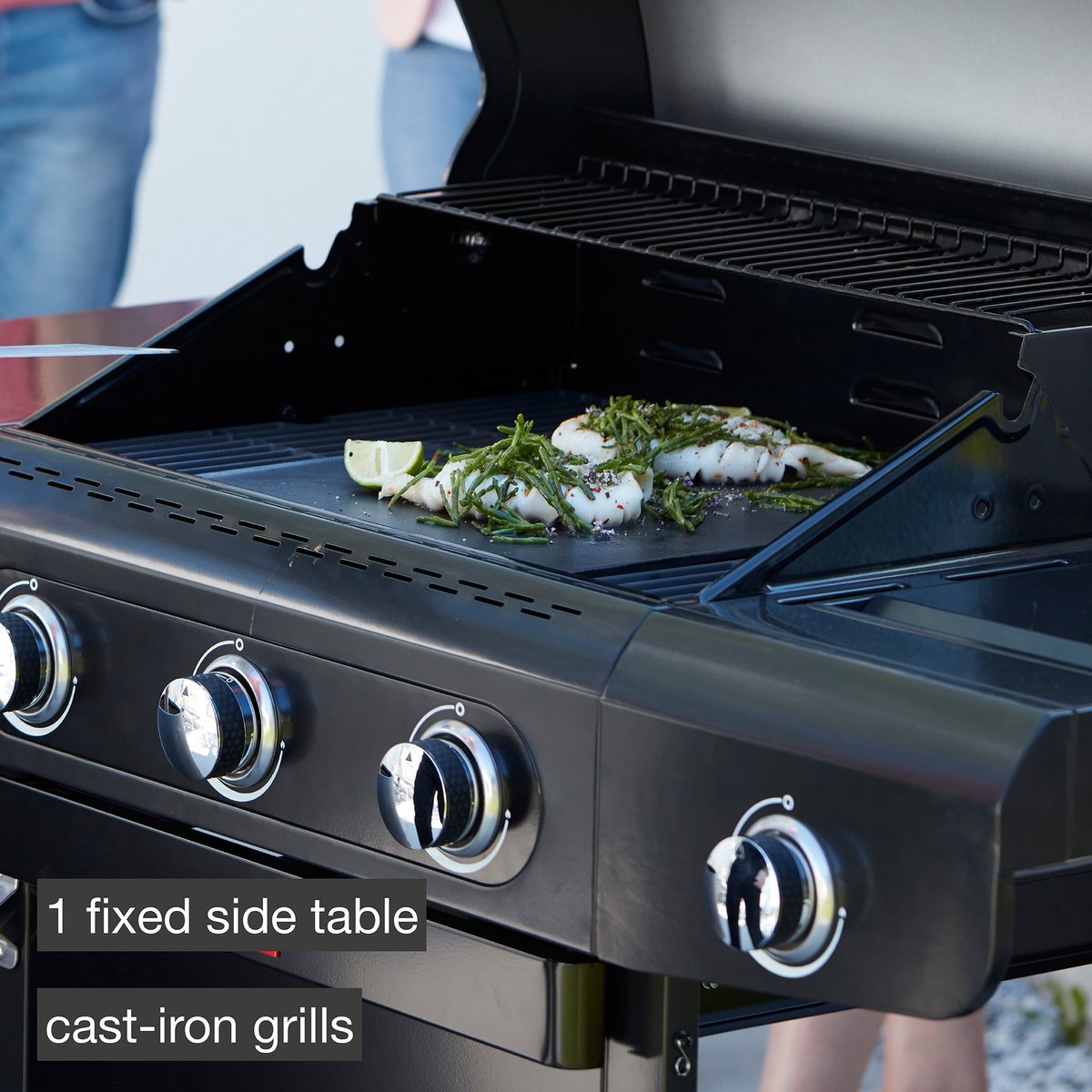 Barbecook Siesta 310 Graphite - Gas BBQ barbecue - 3 Branders - Met zijbrander - 1 vaste zijtafel - 124x56x118cm thumbnail 3