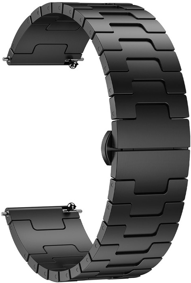 Titanium bandje - geschikt voor Garmin Vivoactive 4 / Venu 3 / Venu 2 / Forerunner 255 / Forerunner 265 / 570 (47mm) - zwart
