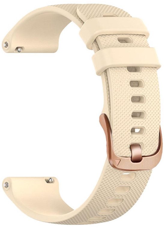 Bracelet en Siliconen - adapté pour Garmin Venu 2S / Venu 3S / Vivomove 3S / Vivoactive 4S / Forerunner 255S / Forerunner 265S - beige