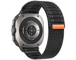 Nylon bandje - geschikt voor Samsung Galaxy Watch Ultra (47mm) / Ultra 2025 (47mm) - zwart