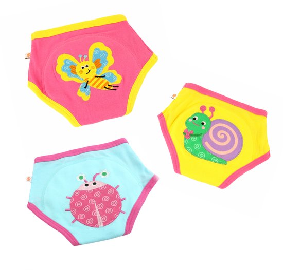 Zoocchini set van 3 oefenbroekjes - Organic katoen - Garden Creatures - Meisjes - 2-3 jaar
