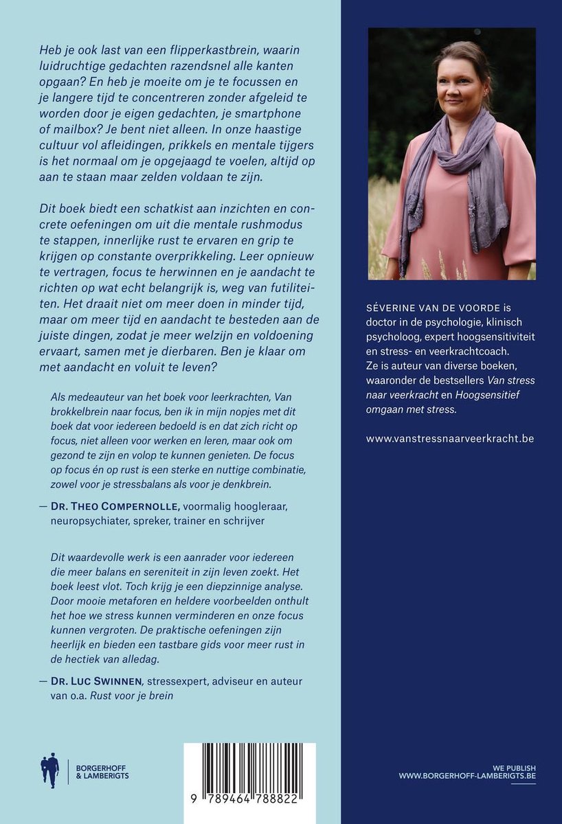 Van rush naar rust - back cover