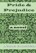 Pride & Prejudice, een roman van Jane Austen, met een groen bloemenpatroon.