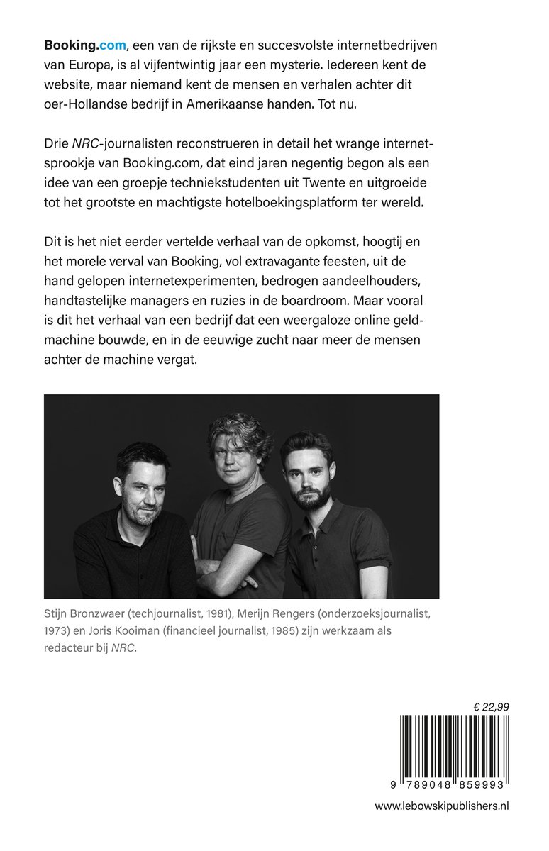Drie mannen: Stijn Bronzwaer, Merijn Rengers en Joris Kooiman, de auteurs.