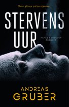 Boekomslag van "Stervensuur" met een close-up van een bevroren gezicht en de titel in witte letters.