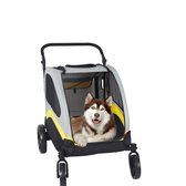 BingoPaw Extra grote hondenbuggy - draagbare hondenwandelwagen - 4 wielen voor grote honden - reiswandelwagen voor huisdieren - ademende drager tot 55KG