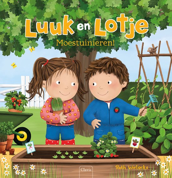 Foto: Luuk en lotje moestuinieren 