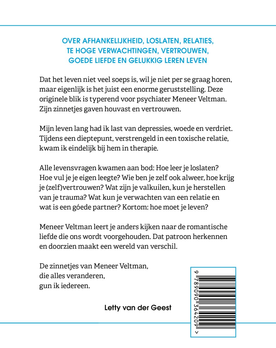 Het leven is niet veel soeps en andere geruststellende zinnetjes van Meneer Veltman - back cover