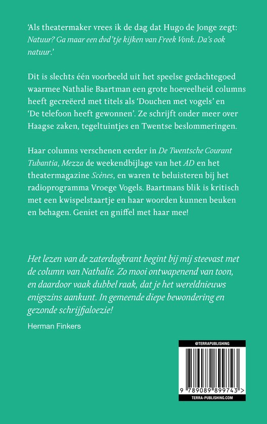 Tekst over het boek 'En dat noemen ze dan vooruitgang' van Nathalie Baartman.