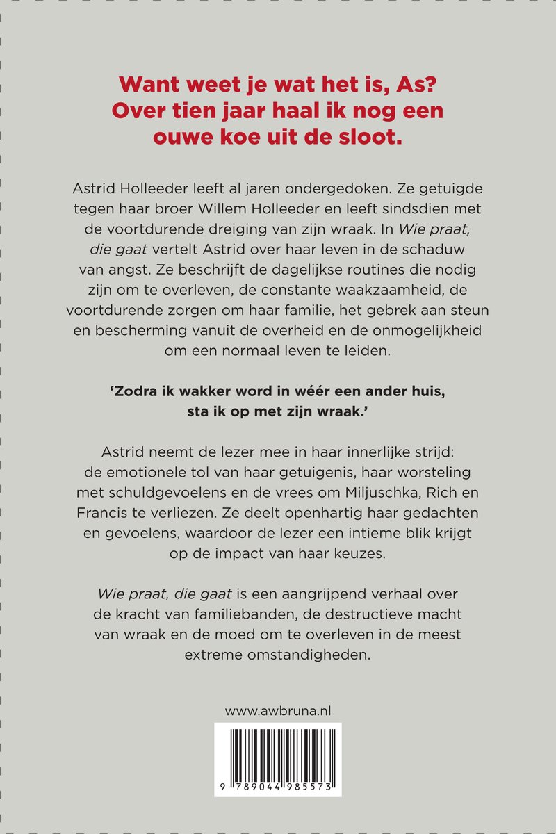Wie praat, die gaat - back cover