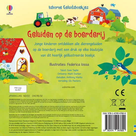 Usborne Geluidsboekjes - Usborne Geluidsboekjes. Geluiden op de boerderij