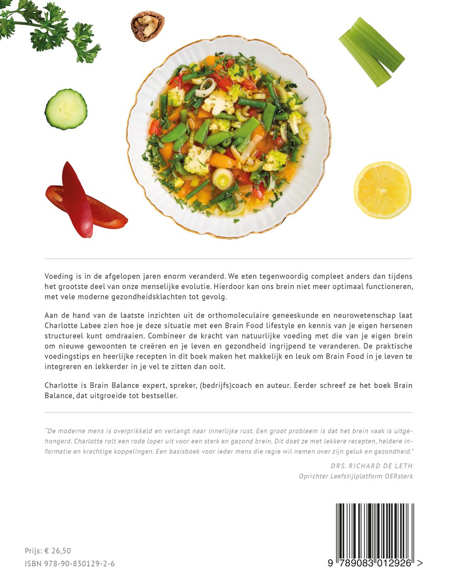 Brain Food Boek - Charlotte Labee - Voedingsadvies en recepten - back cover
