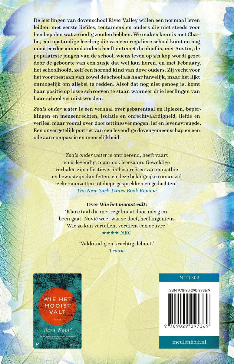 Zoals onder water - back cover