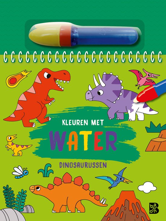 Kleuren met water 1 - Ik kleur met water: Dinosaurussen - cover