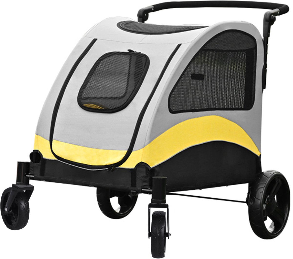 Bingopaw Dierenwagen - Ademende Grote Honden Kinderwagen - Wagen voor Kat en Hond - 4 Wielen - met 78cm Instapdeur Belastbaar tot 45kg