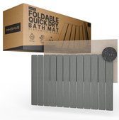 Minismus Oprolbare Diatomite Sneldrogende Badmat Donker Grijs 60x40cm - Antislip Douchemat Binnen 30 Seconde Droog - Absorberende Badmat - Douche Mat - Diatomiet Badmat - Stenen Badmat - Badkamer Mat - WC Mat