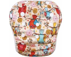 Wasbare Zwemluier – One Size 8–25 kg – Beige Uilen Owl – Verstelbaar & Duurzaam