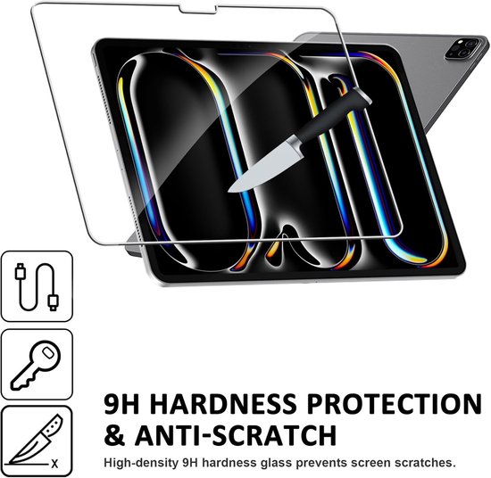 Protection d'écran en Glas trempé - Protection d'écran en Tempered Glass Convient pour : Apple iPad Air 13 pouces (2024) M2 / iPad Pro 13 (2024) M4 - 13 pouces - 2x