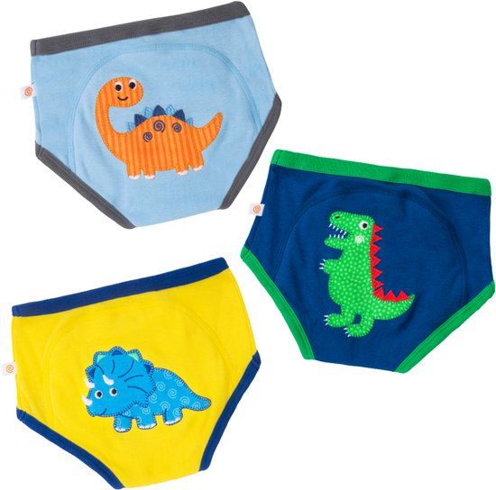 Zoocchini set van 3 oefenbroekjes - Organic katoen - Jurassic Pals - Jongens - 2-3 jaar