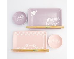 Sushiset voor 2 Personen – Tokyo Design Studio – Kawaii Rabbit Cat Roze