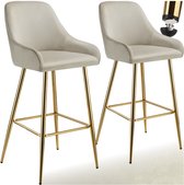 Bol.com tectake® - Set van 2 Barkrukken Avane - Gestoffeerde Barkruk met rugleuning - Barstoelen - Ergonomische Barstoel met voe... aanbieding