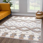 Vloerkleed Focus Basic - Hoogpolig - Fluffy - Scandinavisch - Grijs Creme- 160x230 CM