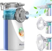 Auriva® Aerosoltoestel - Ultrasone Vernevelaar Inhalator – Inhalatieapparaat voor Kinderen, Volwassenen en Baby’s – Voor Luchtwegaandoeningen - Oplaadbaar - Incl. Maskers en reistas
