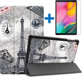 Shop4 - Samsung Galaxy Tab A 10.1 (2019) T510 Hoes + Screenprotector - Smart Book Case Hoesje Eiffeltoren