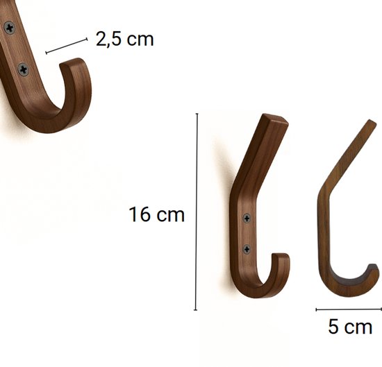 Houten Kapstokken Wandmontage Enkele Kegel Decoratieve Haken Voor Het Ophangen Van Jas Handdoek Tas Of Badjas 8 Stuks
