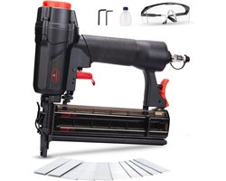 Pneumatische Brad Nailer 18 Gauge - 2-in-1 Air Nagelpistool en Nietpistool met 1000 Nagels voor Houtbewerking en Doe-Het-Zelf Projecten