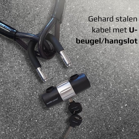 Maxx-Locks Oban Kabelslot 5 meter + ART 4 Muuranker - Staalkabel met Lussen en Slot - Bootslot - Ook Geschikt voor Tuinmeubel of Terras - 12 mm van Maxx-Locks — afbeelding 2