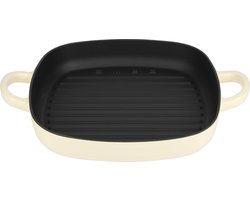 Smeg - Gietijzeren Grillpan - Crème - 26 x 26 cm - Geschikt voor Inductie