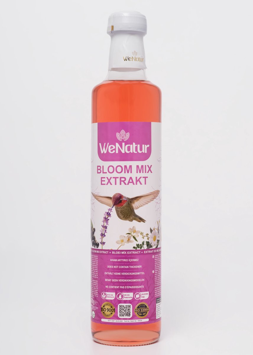 WeNatur Bloemenextract Siroop – 100% Natuurlijk, Rijk aan Antioxidanten en Ondersteunt de Gezondheid – Bloemenextract - 670g
