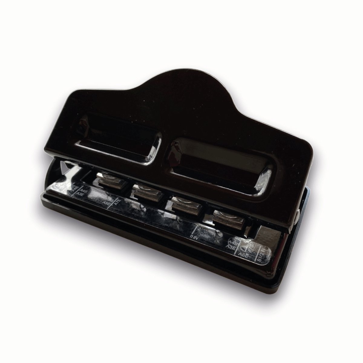 Mushroom Punch Zwart – 4-Gaats Perforator voor Discbound Planners & DIY Papierinserts
