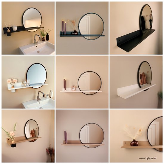 Par Bresi - Étagère murale Belvi avec miroir noir