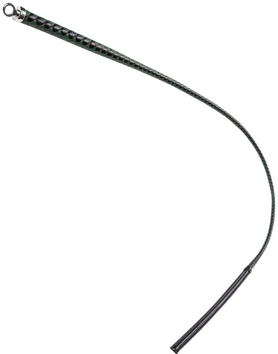RISE - BDSM Zweep - Feather Slim Single Tail - Zwart/Groen