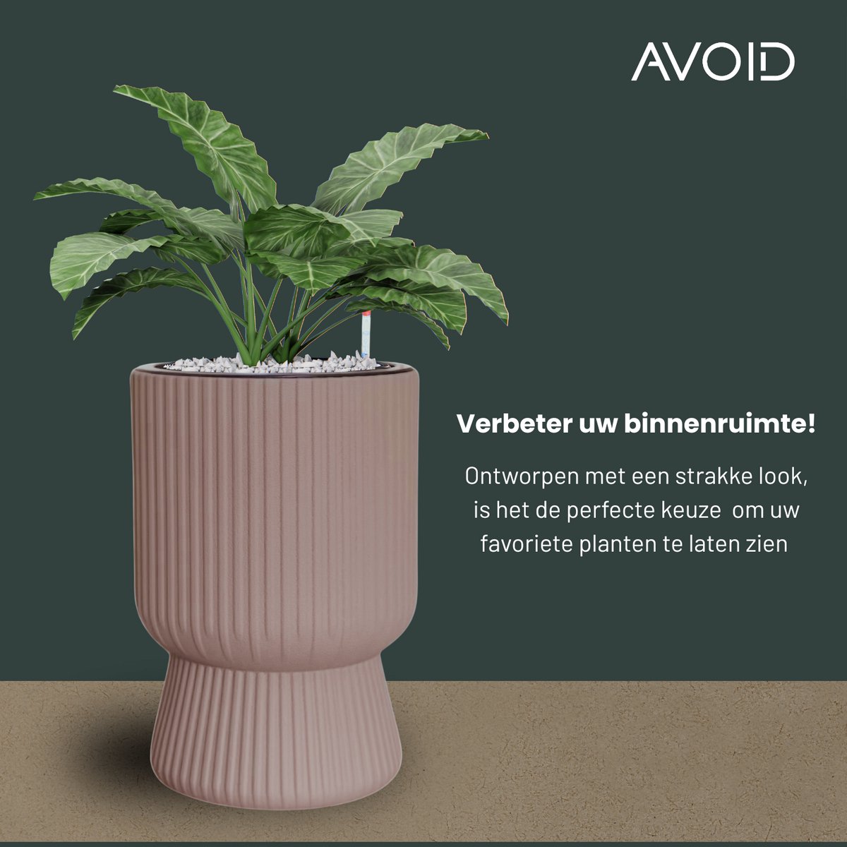 AVOID Bloempot met Watermeter - Bloempot voor binnen en buiten
