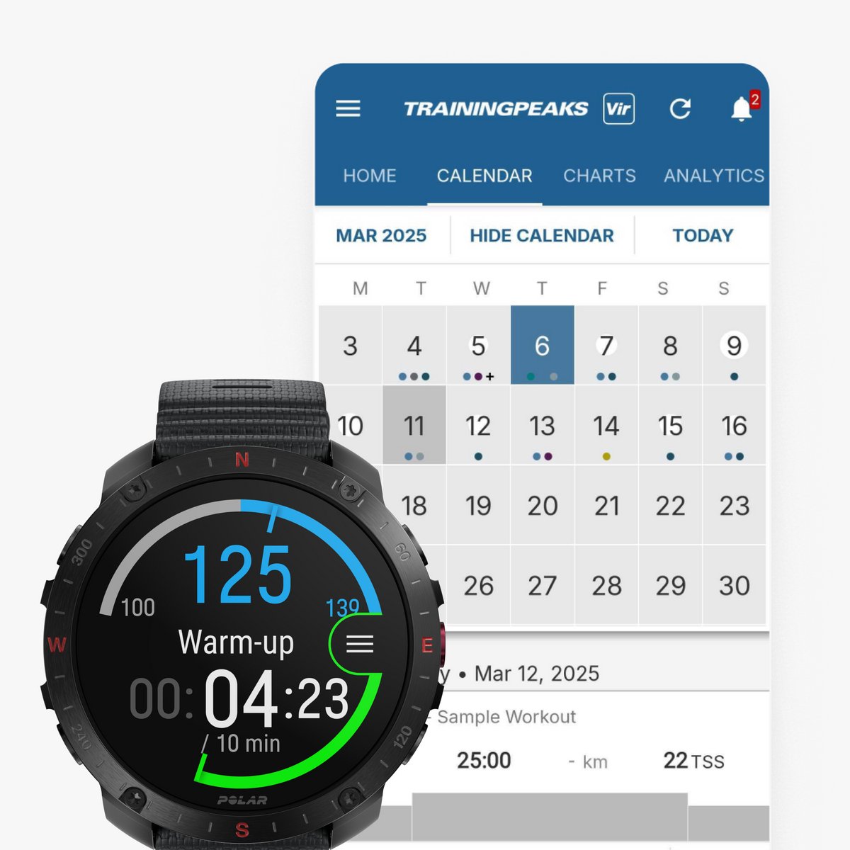 Afbeelding 3 van Polar Grit X2 Pro Smartwatch Night Black met extra bandje