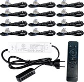 TrueLED Compact Silver - Inbouw LED Spot Dimbaar voor Overkapping - IP65 Verlichting voor Veranda - Complete set van 12 LED Spots