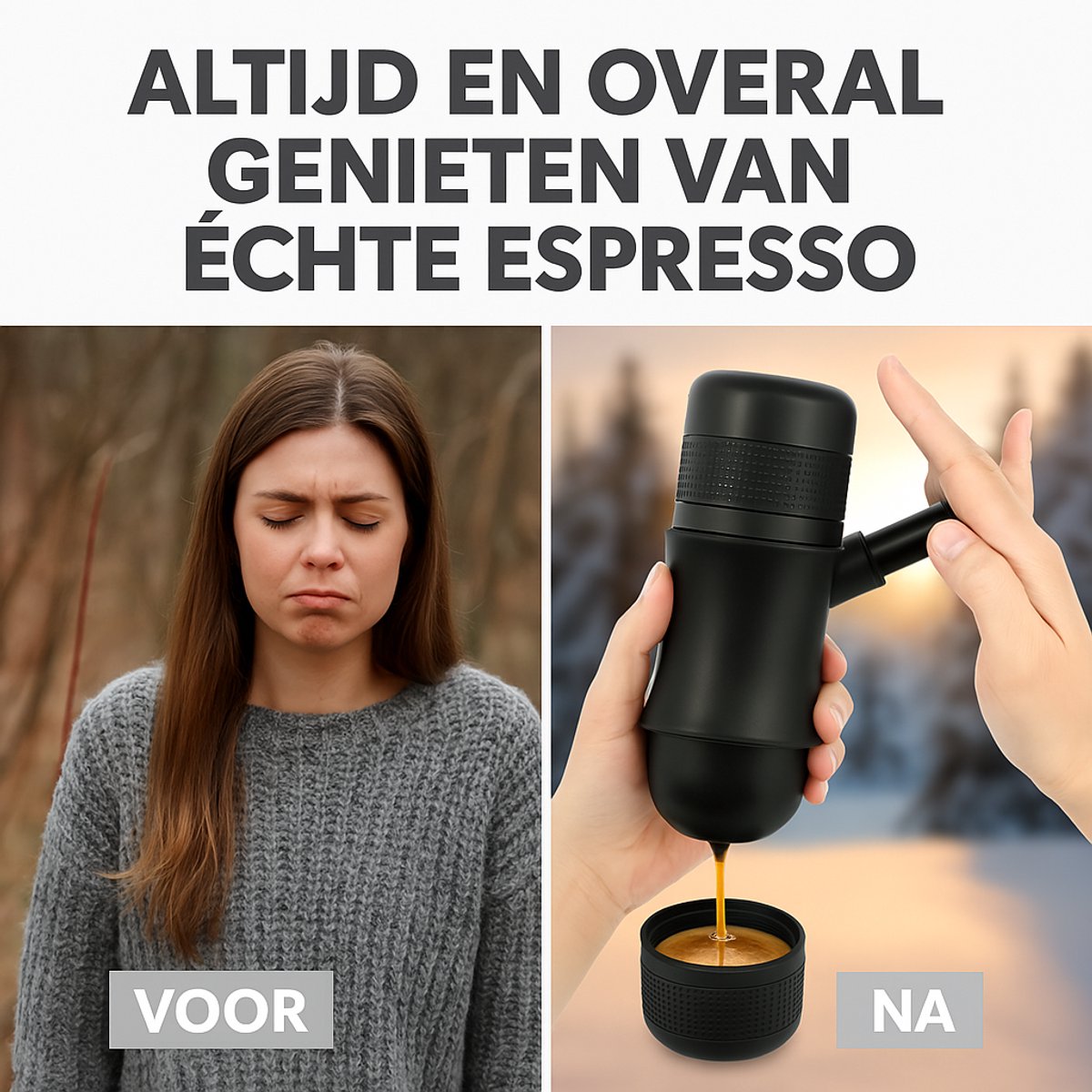 camping koffiezetapparaat - draagbare koffiemachine - draagbare espressomachine - camping koffiezetter - makkelijk in gebruik - portable coffee maker thumbnail 2