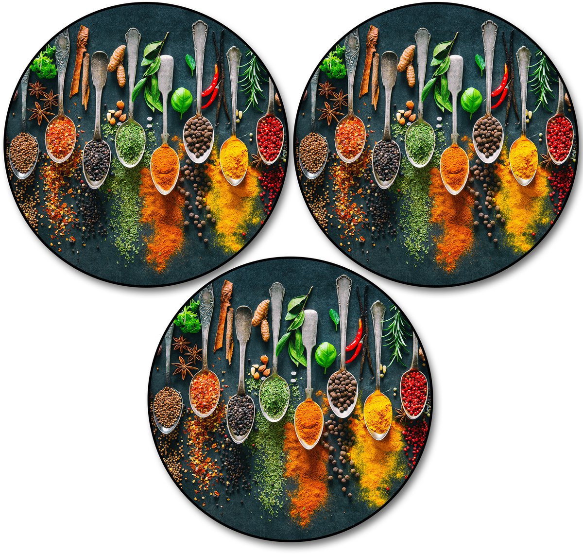 Papillon Pannenonderzetter - 3 stuks - Ø22cm - Kruiden op Lepels
