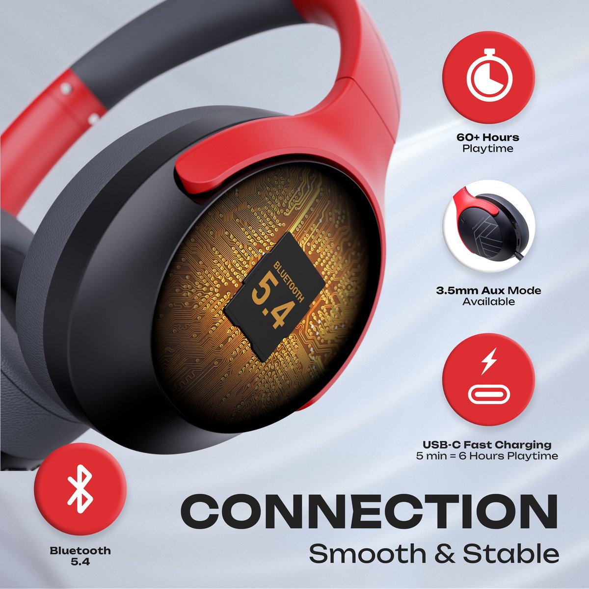 PowerLocus Boom Draadloze Koptelefoon - afbeelding 3