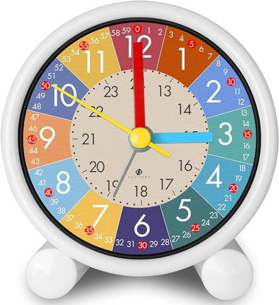 RANJIMA Digitale kinderwekker, wekker voor kinderen, meisjes, kinderwekker zonder tikken, educatieve wekker, analoog nachtlampje, cadeau voor de eerste schooldag, lichtwekker voor jongens en meisjes
