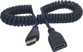 HDMI spiraal verlengkabel - versie 1.4 (4K 30Hz) / zwart - 2 meter