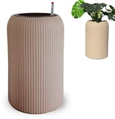 AVOID® Bloempot met Watermeter – Verticale Plantenbak – Kunststof Plantenpot voor Binnen & Buiten – Watergeefsysteem – Khaki