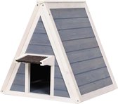 Dutchwide Kattenhuis - Voor buiten - Katten Hok - Incl. zacht kussen - Kunststof - Bed - Hout