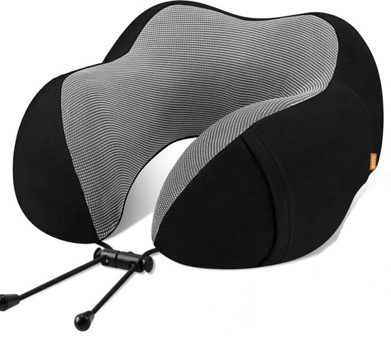BOTC nekkussen – memoryfoam – met oordoppen en slaapmasker – zwart