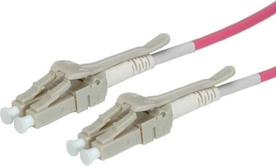 Câble FO 50/125µm OM4, LC/LC, connecteurs Low-Loss, grande densité, violet, 20 m